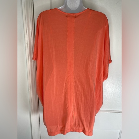 DONNA KARAN NWT Women's V-Neck Mango Orange Top - Picture 4 of 6